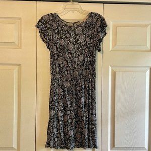 LOFT TShirt Dress Gray Floral XXSP